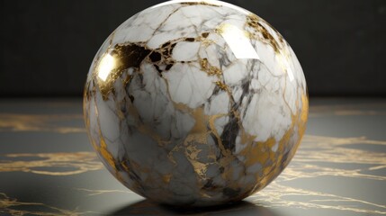 Marble Design Sealed with Gold Wallpaper. Generative ai