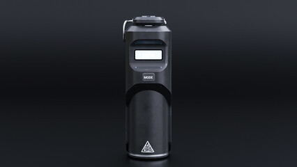 Sci-fi grenade concept on black background premium photo 3d render