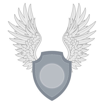 recommend clip art: shield with wings on chevron pattern. vector image
