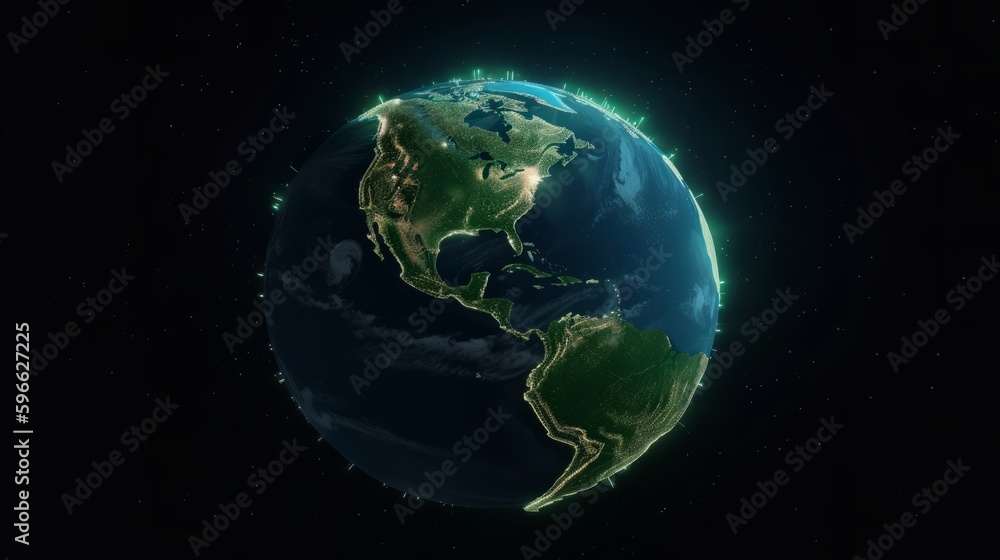 Poster earth turning on itself with earth image courtesy. generative ai