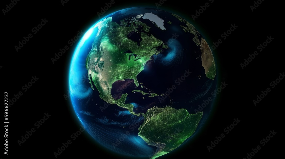 Poster earth turning on itself with earth image courtesy. generative ai