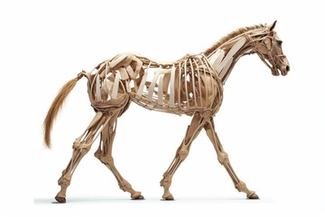 Fototapeta na wymiar An isolated white background image of horse skeletal structure. Generative AI