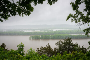 Hazy Overlook at Spring Day at Effigy Mounds National Monument