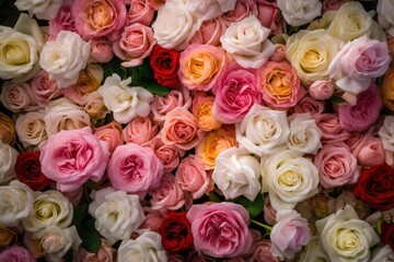 1000 pink and white roses background