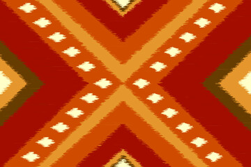Ikat ethnic seamless pattern. Native American, Indian, African, Mexican, Moroccan style. Navajo ornament. Design for clothing, fabric, carpet, home decor, textile, texture, rug, wallpaper, tile.