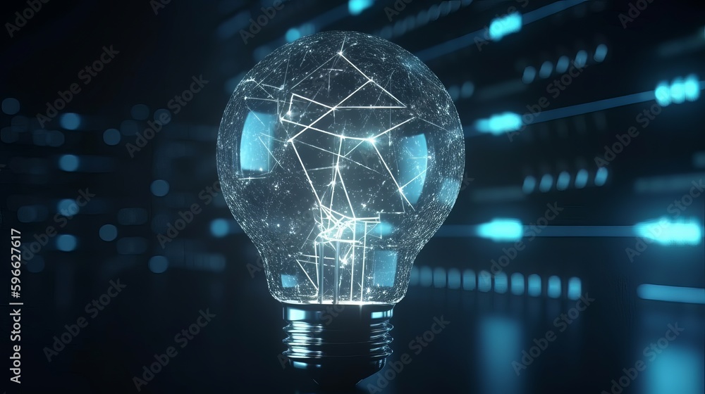 Aufkleber a determined businessman holds a glowing lightbulb, symbolizing his bright ideas and innovative solu