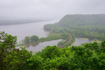 Hazy Overlook at Spring Day at Effigy Mounds National Monument