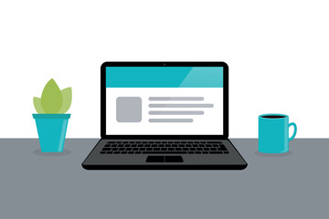 digital work place home office online via internet on computer