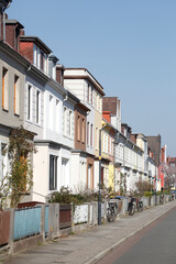 Fototapeta na wymiar Wohngebäude , Reihenhäuser, Mehrfamilienhäuser, Bremen, Deutschland