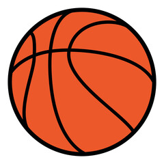 basketball ball - color vector illustration, white background