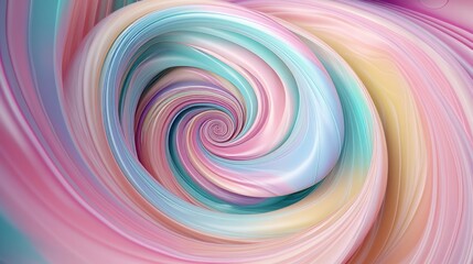 Obraz premium Vibrant Translucent Pastel Spiral. Generative ai