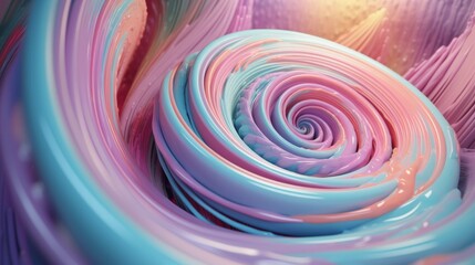 Vibrant Translucent Pastel Spiral. Generative ai