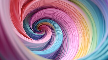 Obraz premium Vibrant Translucent Pastel Spiral. Generative ai