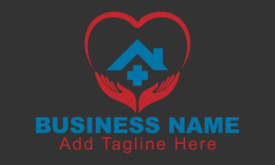 Creative Synbolic Abstract Home Healthcare Hospital Medical Doctor Clinic Business Logo Design Template Vector