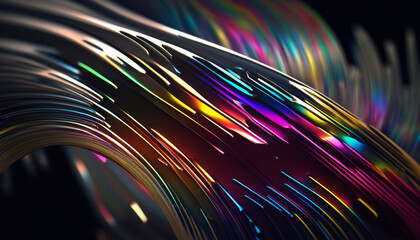 Chromatic Rainbow 3D Wave, Made by AI, Artificial Intelligence