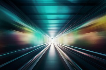 Subway tunnel motion. Generate Ai