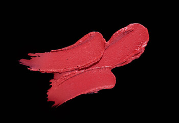 Lipstick red nude blush colored on a black background