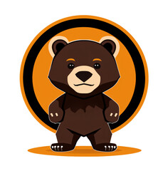 portrait of la brown bear illustration, isolated ,Generative AI ,sticker for t-shirts