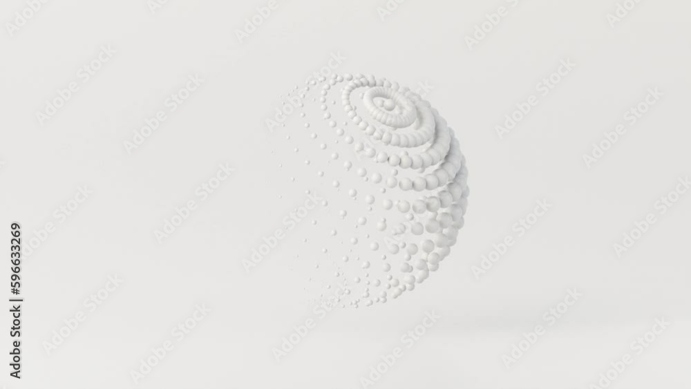 Poster 3d render of abstract white geometric background, Loop animation.