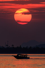 Big sun on sunset in Koh Samui,Thailand