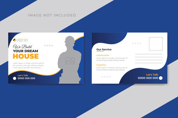 Home repair creative postcard design template