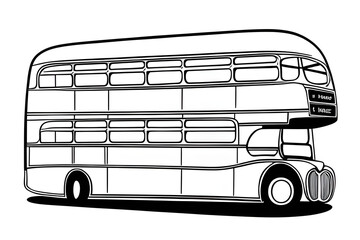 ai-generated illustration of a vintage double decker bus - obrazy, fototapety, plakaty