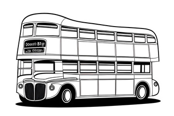ai-generated illustration of a vintage double decker bus - obrazy, fototapety, plakaty