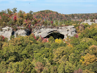 Fall Day at Natural Scenic Rock in Daniel Boone National Forest