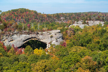 Fall Day at Natural Scenic Rock in Daniel Boone National Forest