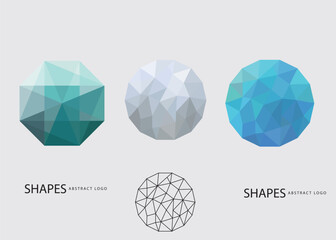 Colorful Crystal abstract vector logo or icon element design.Best for identity and logotypes.Crystal simple shape.