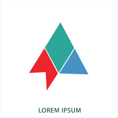  Abstract geometric triangle logo, vector triangles shape design.