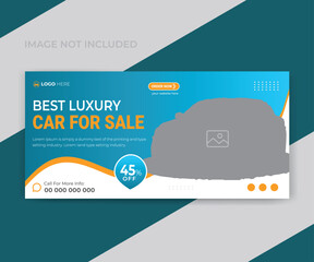 Luxury car and automotive super sale web banner design template