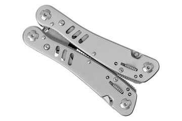 Isolated multitool on white background