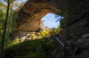Fall Day at Natural Scenic Rock in Daniel Boone National Forest
