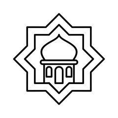 muslim mosque avatar islamic outline icon button vector illustration