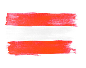 Fahne Österreich unordentlich gemalt mit einem Pinsel