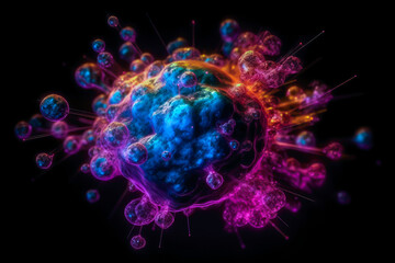 Obraz premium illustration of antimatter, matter versus antimatter, atomic and subatomica particles, generative ai