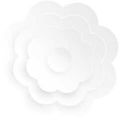 White Flower, Element of floral paper cut. Paper cut of flower shape. Icon of valentine day, gift, ornament, love and spring symbol. Illustration of floral.