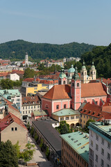 Fototapeta na wymiar Overlooking Ljubljana city in Slovenia