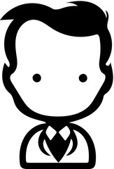 Doctor logo design in black and white, vector illustration of a physician