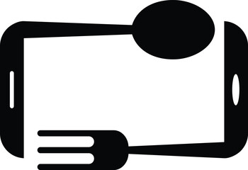 fork and spoon mobile vector design