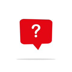 Red icon with a question mark. vector graphics in flat style