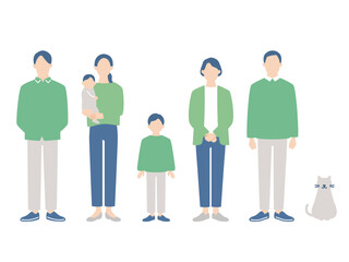 三世代家族の全身イメージ