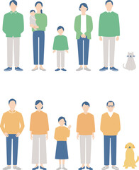 家族の全身イメージセット