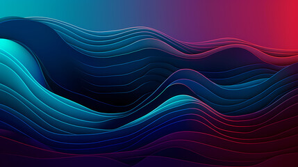 Fototapeta premium Wellenlinien Design Hintergrund Grafik / Blau Verlauf