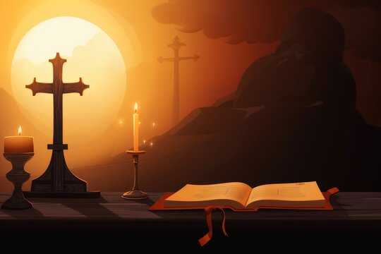 Christian religion concept background created with generative AI technology.