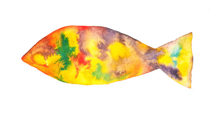 Fish drawing by aquarelle