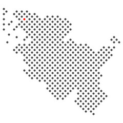 Fototapeta Niebüll im Bundesland Schleswig-Holstein: Karte aus dunklen Punkten mit roter Markierung obraz