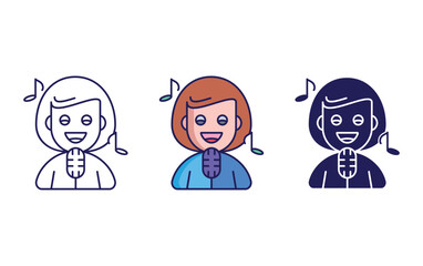 Fototapeta premium Woman Singer vector icon