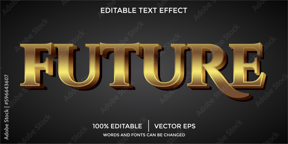 Poster editable future text effect vector